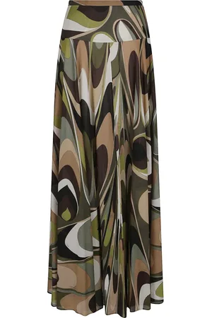 Emilio Pucci Nederdel, Dame, Flerfarvet, S, Bomuld, Brun Bomuld Nederdel Stilfuldt Look