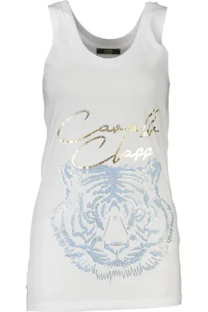 Roberto Cavalli Top, Dame, Hvid, XL, Uld, Hvid Damer Tank Top Bred Skuldre