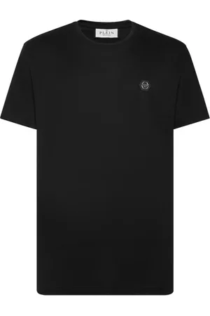 Philipp Plein Top, Herre, Sort, L, Bomuld, Afslappet Bomuld T-shirt i Sort