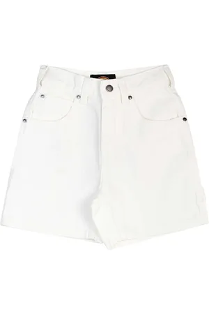 Dickies Shorts, Dame, Hvid, W24, Bomuld, Hvide lærredsshorts lynlåslukning