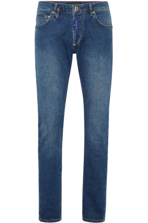 Philipp Plein Jeans, Herre, Blå, W36, Uld, Stilfulde Denim Jeans