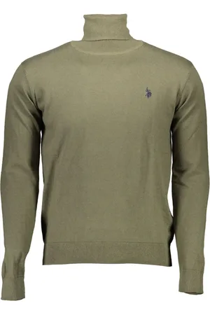U.S. Polo Assn. Strik, Herre, Grøn, 2XL, Bomuld, Rullekraver