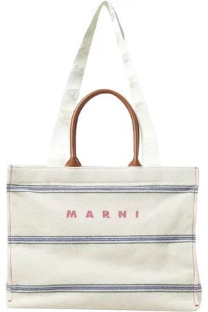 Marni Taske, Herre, , ONE SIZE, Uld, Stilfuld Stribet Tote Taske