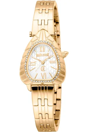 Roberto Cavalli Tilbehør, Dame, Gul, ONE SIZE, Elegant Quartz Analog Steel Watch