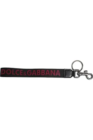 Dolce & Gabbana Tilbehør, unisex, Sort, ONE SIZE, Nylon, Sort Logo Nylon Nøglering Nøglering
