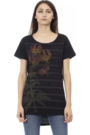 Trussardi Top, Dame, Sort, L, Bomuld, Elegant Designer Tee med korte rmer