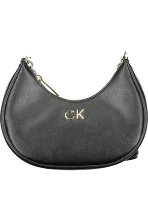 Calvin Klein Taske, Dame, Sort, ONE SIZE, Uld, Sort Skuldertaske med Kæde