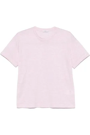 PESERICO SIGN Top, Dame, Lyserød, 2XL, Bomuld, Stribet Crew Neck T-shirt