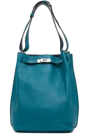 Hermès Pre-owned, Dame, Blå, ONE SIZE, Uld, Pre-owned Laeder skuldertasker