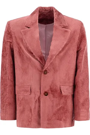 Séfr Jakke, Herre, Lyserød, M, Uld, Corduroy Single-Breasted Blazer til Mænd