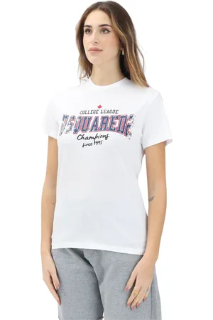 Dsquared2 Top, Dame, Hvid, S, Hamp, Hvid T-shirt College League Champions