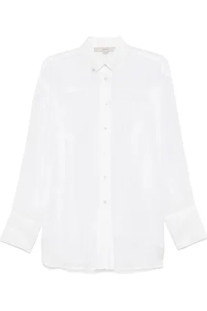 REMAIN Birger Christensen Bluser & Skjorter, Dame, Hvid, M, Polyester, Klassisk Button-Up Oversized Skjorte