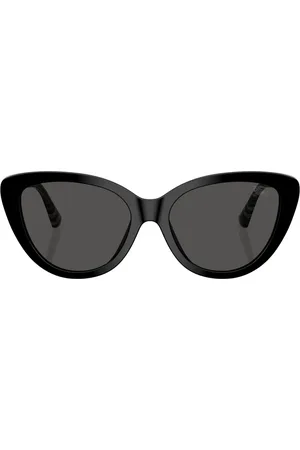 Burberry Tilbehør, Dame, Sort, 55 MM, Uld, Stilfulde solbriller i blå nuance