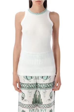 Fabiana Filippi Top, Dame, Hvid, 2XS, Bomuld, Hvid Ærmeløs Strik Tank Top