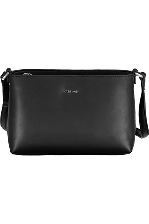 Calvin Klein Taske, Dame, Sort, ONE SIZE, Uld, Sort Polyester Skuldertaske med Logo