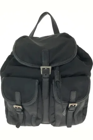 Prada Pre-owned, Dame, Sort, ONE SIZE, Uld, Pre-owned Canvas rygsaekke