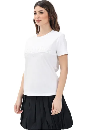 Max Mara Top, Dame, Hvid, XS, Uld, Hvid kortærmet T-shirt til kvinder
