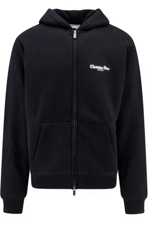 Dior Sweathshirts & Hoodies, Herre, Sort, 2XL, Bomuld, Sort Logo Hættetrøje