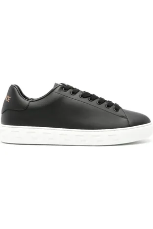 VERSACE Sko, Herre, Sort, 40 EU, Læder, Sort Sneaker Sko