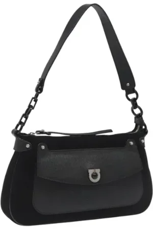 Salvatore Ferragamo Pre-owned, Dame, Sort, ONE SIZE, Uld, Pre-owned Ruskind hndtasker