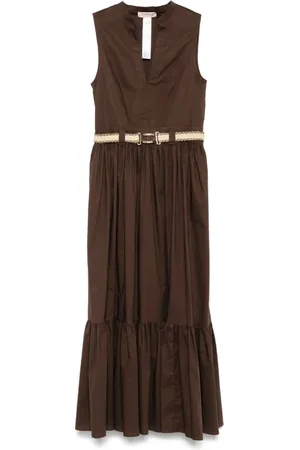 Twin-Set Kjole, Dame, Brun, XS, Kaffe Kjole