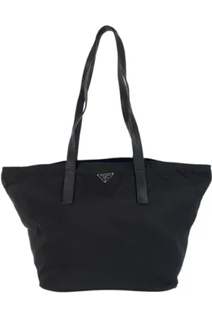 Prada Pre-owned, Dame, Sort, ONE SIZE, Uld, Pre-owned Canvas totes