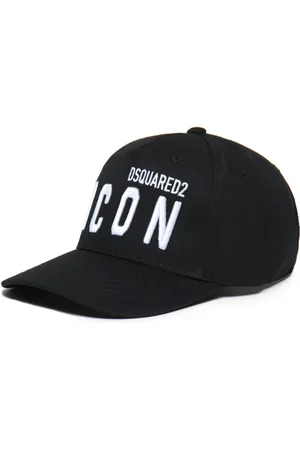 Dsquared2 Tilbehør, unisex, Sort, ONE SIZE, Bomuld, Iconic Visor Hat