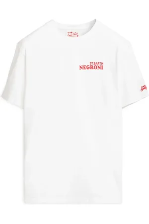 MC2 SAINT BARTH Top, Herre, Hvid, M, Bomuld, Mønstret Negroni Logo T-shirt
