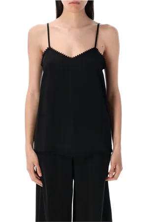 Fabiana Filippi Top, Dame, Sort, S, Satin, Sort Satin Lingeri Topwear