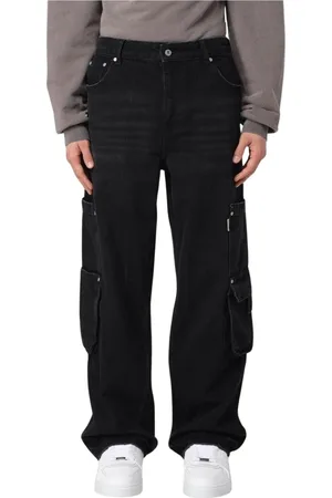Represent Jeans, Herre, Sort, W36, Bomuld, Sorte Cargo Jeans med Moderne Design