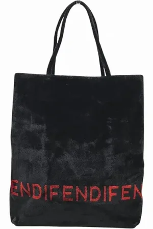 Fendi Pre-owned, Dame, Sort, ONE SIZE, Tyl, Pre-owned Canvas totes
