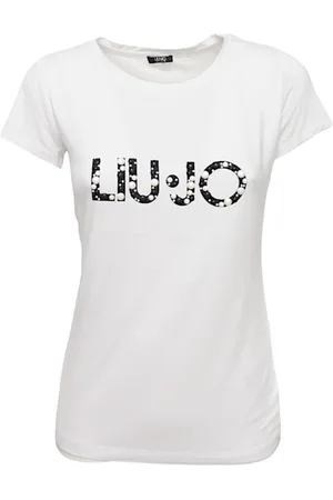 Liu Jo Top, Dame, Hvid, S, Perle Logo Viskose T-shirt