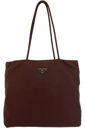 Prada Pre-owned, Dame, Brun, ONE SIZE, Uld, Pre-owned Canvas totes