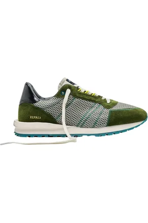 Hidnander Sko, Herre, Flerfarvet, 41 EU, Læder, Mesh og Ruskind Sneakers med Læderhæl