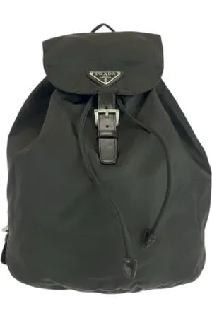 Prada Pre-owned, Dame, Brun, ONE SIZE, Uld, Pre-owned Canvas rygsaekke