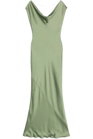 Norma Kamali Kjole, Dame, Grøn, XS, Polyester, Elegant Cap Sleeve Maria Kjole