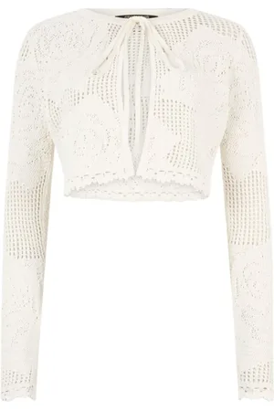Roberto Cavalli Strik, Dame, , M, Cardigan med rose design