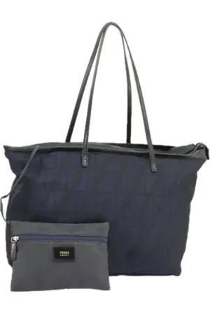 Fendi Pre-owned, Dame, Blå, ONE SIZE, Uld, Pre-owned Canvas fendi-tasker