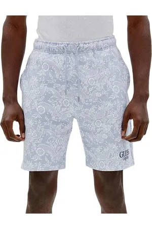 Guess Shorts, Herre, Hvid, S, Blomstret Bermuda Shorts med Snørelinning