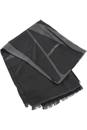 Armani Exchange Tilbehør, Dame, Sort, ONE SIZE, Uld, Sort Tørklæde med A|X Logo Detalje