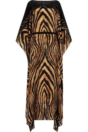 Roberto Cavalli Kjole, Dame, Brun, XS, Sicily Queen Print Kaftan