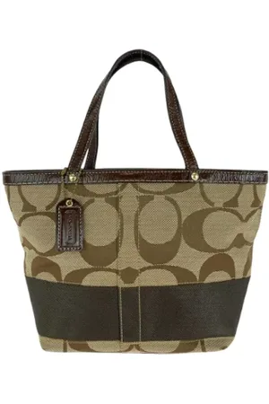 Coach Pre-owned, Dame, Brun, ONE SIZE, Uld, Pre-owned canvas håndtasker