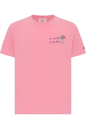MC2 SAINT BARTH Top, Herre, Lyserød, M, Bomuld, Abstrakt Logo Broderet T-shirt