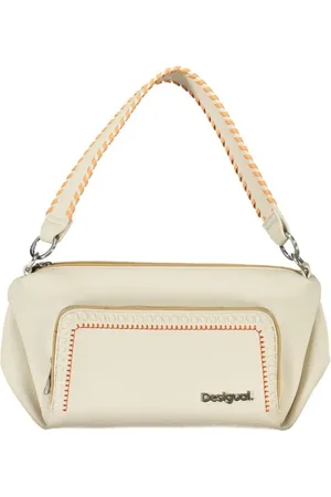 Desigual Taske, Dame, , ONE SIZE, Uld, Hvid Håndtaske med Aftagelig Skulderrem