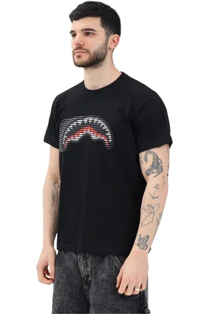 Sprayground Top, Herre, Sort, L, Bomuld, Haj Print Streetwear T-shirt