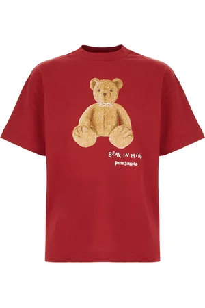 Palm Angels Top, Herre, Rød, S, Bomuld, Afslappet Bomuld T-Shirt i Forskellige Farver