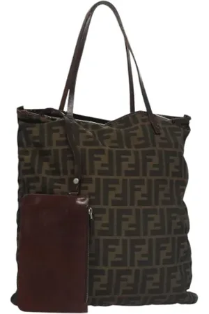 Fendi Pre-owned, Dame, Brun, ONE SIZE, Tyl, Pre-owned Canvas totes