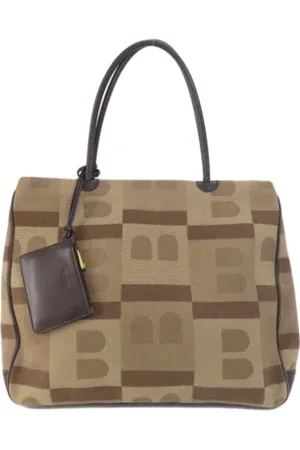 Bally Pre-owned, Dame, Brun, ONE SIZE, Tyl, Pre-owned Canvas totes