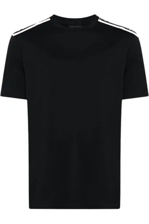 Emporio Armani Top, Herre, Sort, 2XL, Bomuld, Bomuld T-shirt med Front Logo