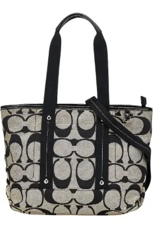 Coach Pre-owned, Dame, Sort, ONE SIZE, Tyl, Pre-owned canvas håndtasker